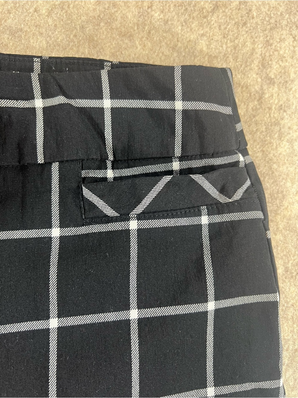 🖤🤍Kim Rogers Size 16 Black White Windowpane Straight Leg Dress Pants🤍🖤 - Picture 5 of 8